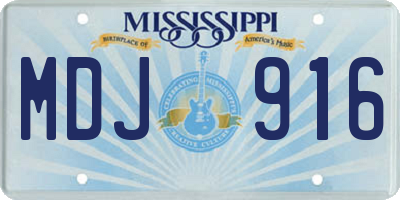 MS license plate MDJ916