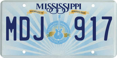 MS license plate MDJ917