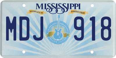 MS license plate MDJ918