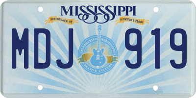 MS license plate MDJ919