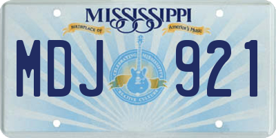 MS license plate MDJ921