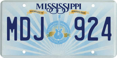 MS license plate MDJ924