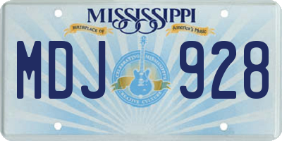 MS license plate MDJ928