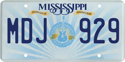 MS license plate MDJ929