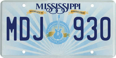MS license plate MDJ930