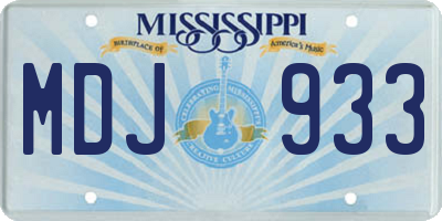 MS license plate MDJ933