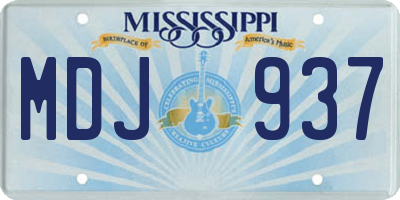 MS license plate MDJ937