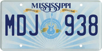 MS license plate MDJ938