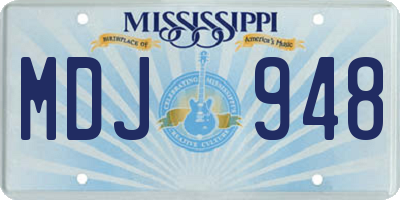 MS license plate MDJ948