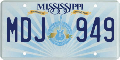 MS license plate MDJ949