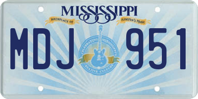 MS license plate MDJ951