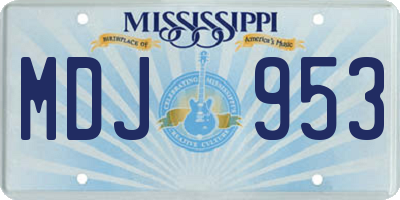 MS license plate MDJ953