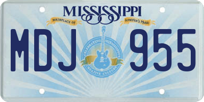 MS license plate MDJ955