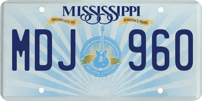 MS license plate MDJ960