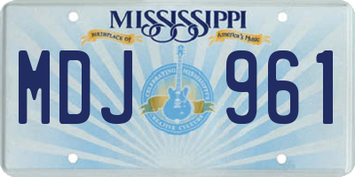 MS license plate MDJ961