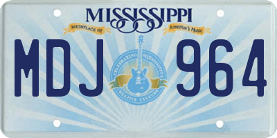MS license plate MDJ964
