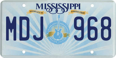 MS license plate MDJ968