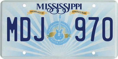 MS license plate MDJ970