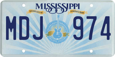 MS license plate MDJ974