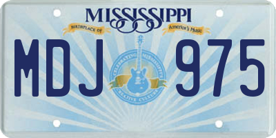 MS license plate MDJ975