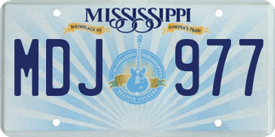 MS license plate MDJ977