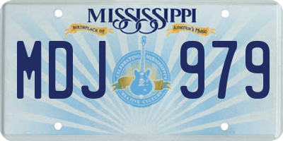 MS license plate MDJ979
