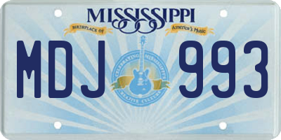MS license plate MDJ993
