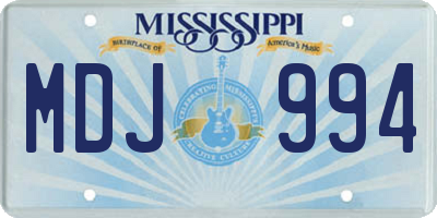MS license plate MDJ994
