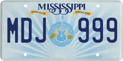 MS license plate MDJ999