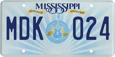 MS license plate MDK024
