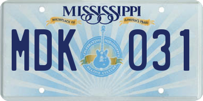 MS license plate MDK031