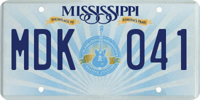 MS license plate MDK041