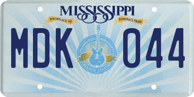 MS license plate MDK044