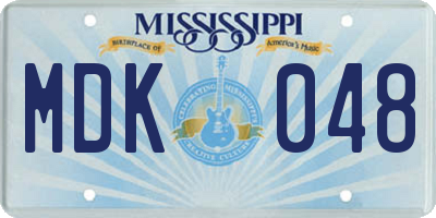 MS license plate MDK048