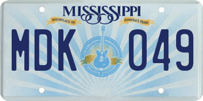 MS license plate MDK049