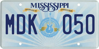 MS license plate MDK050