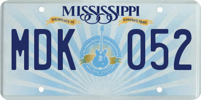 MS license plate MDK052