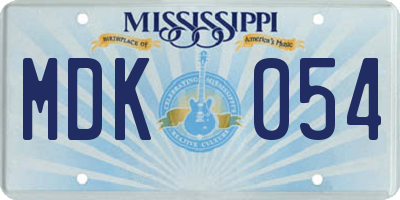 MS license plate MDK054