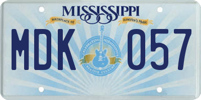 MS license plate MDK057