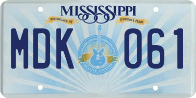 MS license plate MDK061