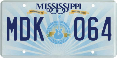 MS license plate MDK064