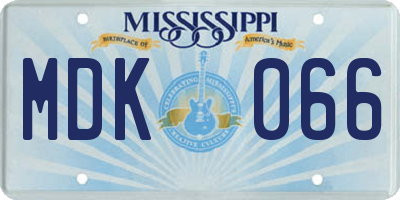 MS license plate MDK066