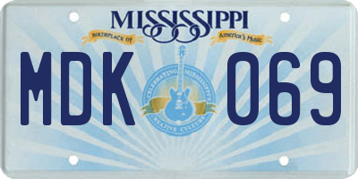 MS license plate MDK069