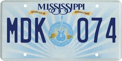 MS license plate MDK074