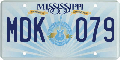 MS license plate MDK079