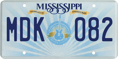 MS license plate MDK082