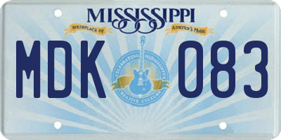 MS license plate MDK083