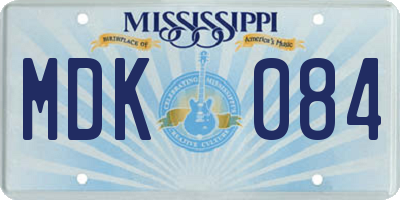 MS license plate MDK084