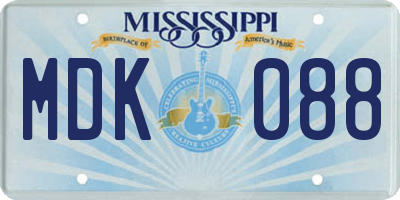 MS license plate MDK088