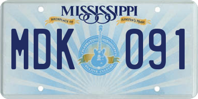 MS license plate MDK091